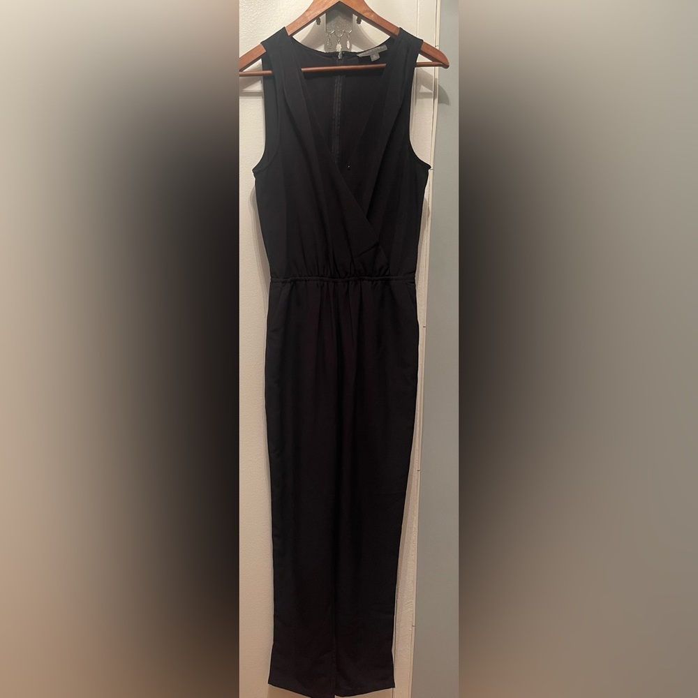 Gorgeous Black Jumpsuit With Decollete Wide Legged. Size S. By Highline